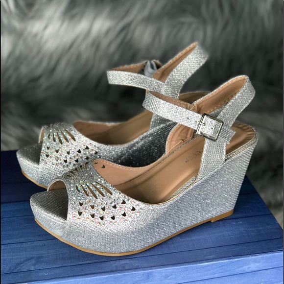 Women’s Open Toe Platform Wedge Heels. - Picture 1 of 6